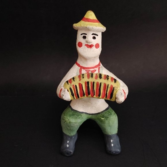 Vintage Dymkovo Clay Toy Folk Art Statues Russian Traditional Toy Kargopol - Picture 2 of 9